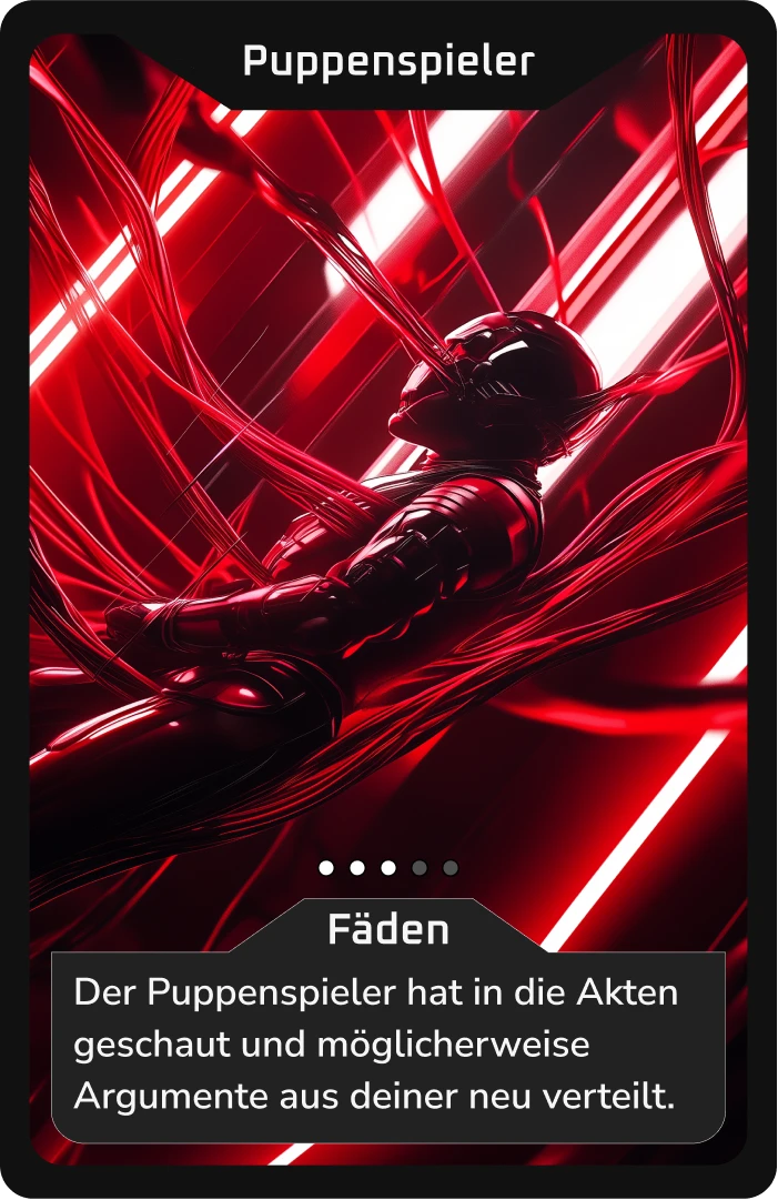 Roboter in roter, fadenartiger Umgebung.