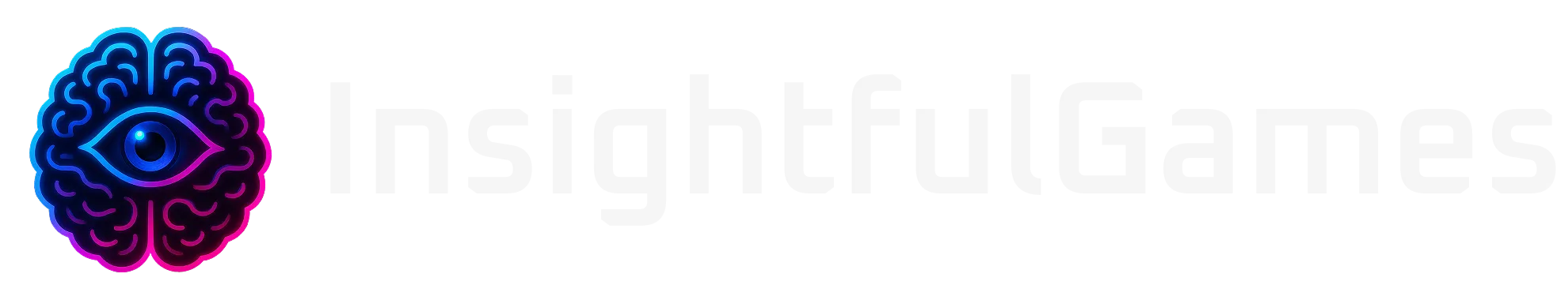 Logo von Insightful Games: Gehirn mit Auge und Schriftzug.